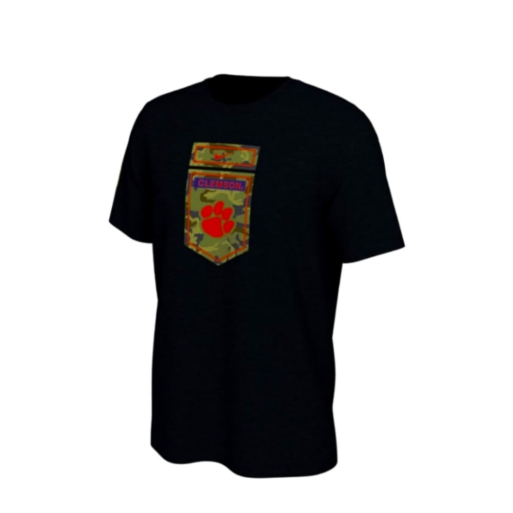 Nike Limited Edition Clemson Tigers military Veterans day Shirt black and Camo